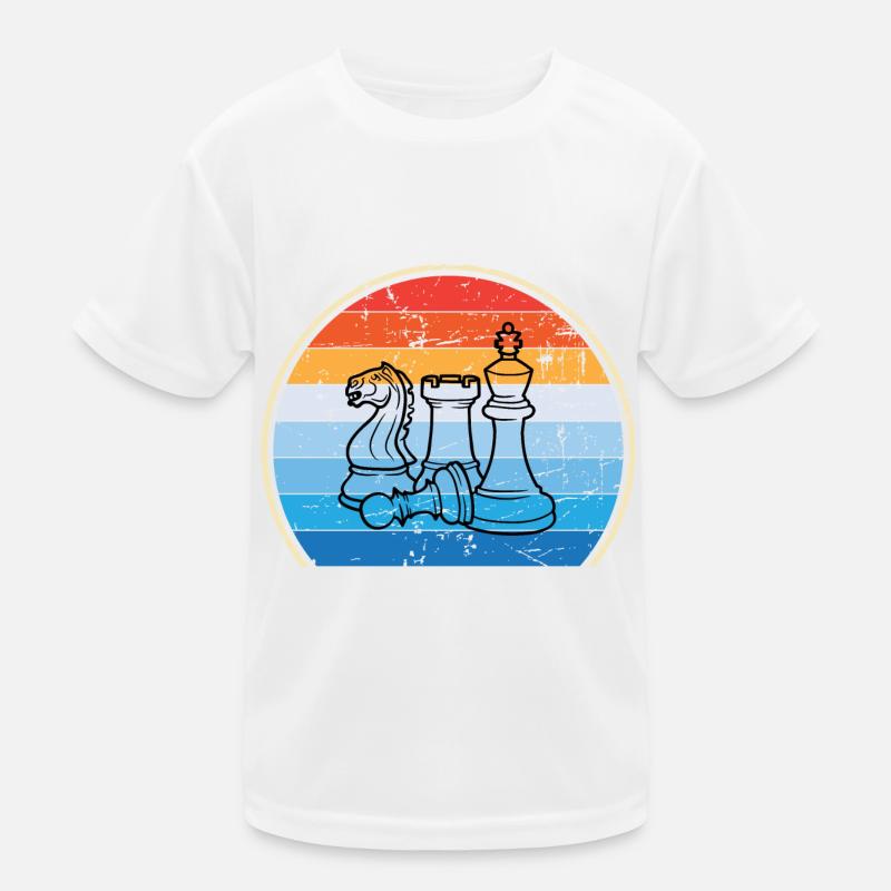 Retro Schachbrett Schachfigur Schachmatt Schach Kinder Funktions-T-Shirt