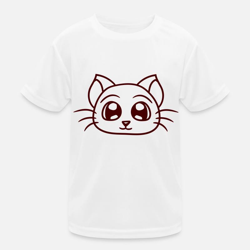 Süße Katze Guckt Glücklich Lächelndes Kätzchen Fun Kinder Funktions-T-Shirt