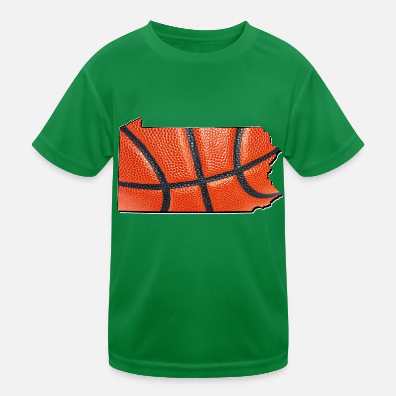 Basket-ball dans la carte de l’État de Pennsylvanie T-shirt sport Enfant