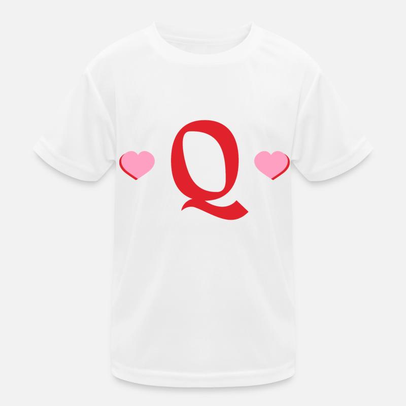 Buchstabe q rote Herzen Kinder Funktions-T-Shirt