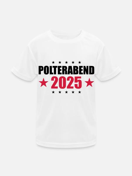 Polterabend 2025 - Kinder Funktions-T-Shirt - Weiß - Vorne