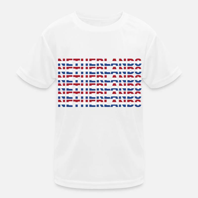 Texte des Pays-Bas dans les couleurs du drapeau T-shirt sport Enfant