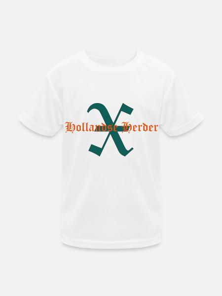 Schriftzug X-Hollandse Herder - Kinder Funktions-T-Shirt - Weiß - Vorne