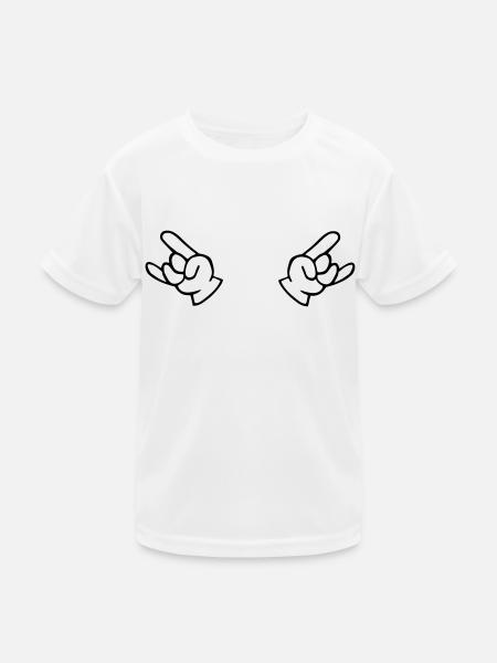 Hände metal - Kinder Funktions-T-Shirt - Weiß - Vorne