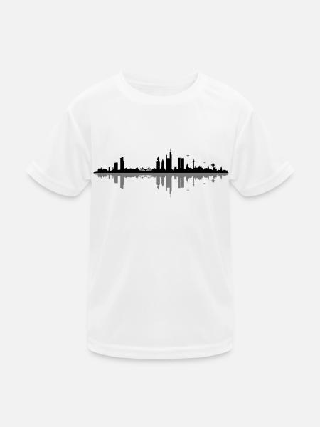 Skyline - Frankfurt - Kinder Funktions-T-Shirt - Weiß