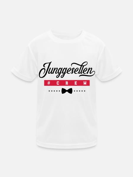 junggesellen crew - Kinder Funktions-T-Shirt - Weiß - Vorne