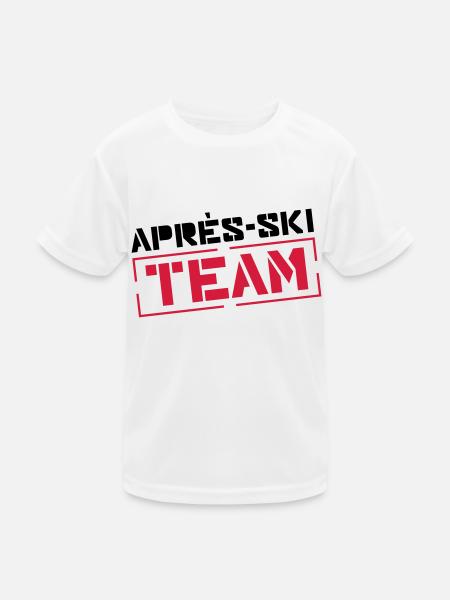 apres ski team - Kinder Funktions-T-Shirt - Weiß - Vorne