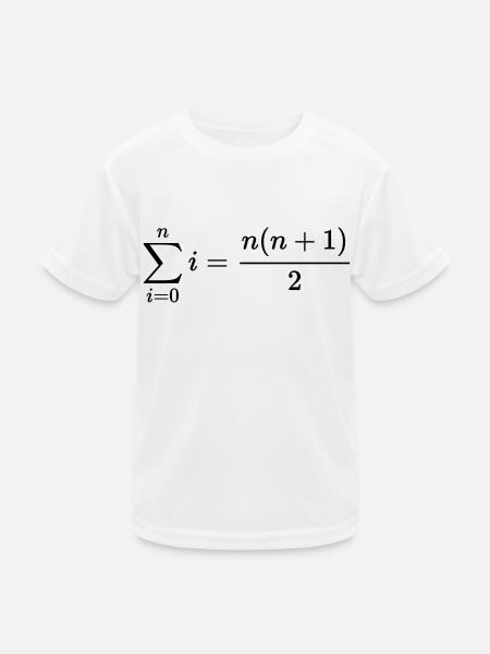 Summenformel von Johann Carl Friedrich Gauß - Kinder Funktions-T-Shirt - Weiß
