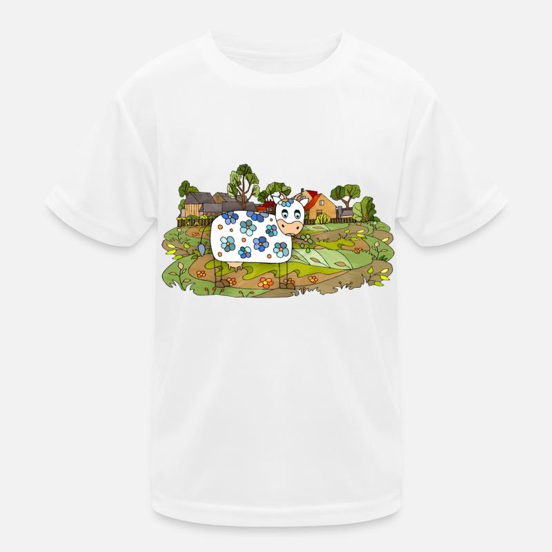 Landschaft mit einer Kuh Kinder Funktions-T-Shirt