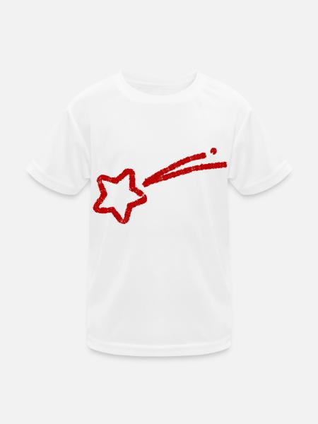 hand-drawn shooting star - Kids Functional T-Shirt - white - Front