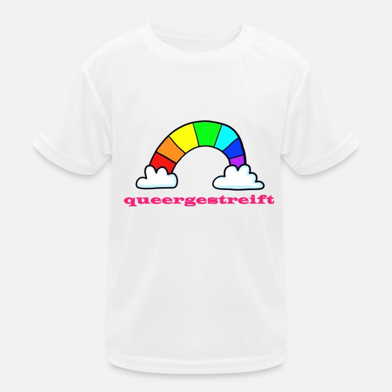 queergestreift - besonderer Regenbogen Kinder Funktions-T-Shirt