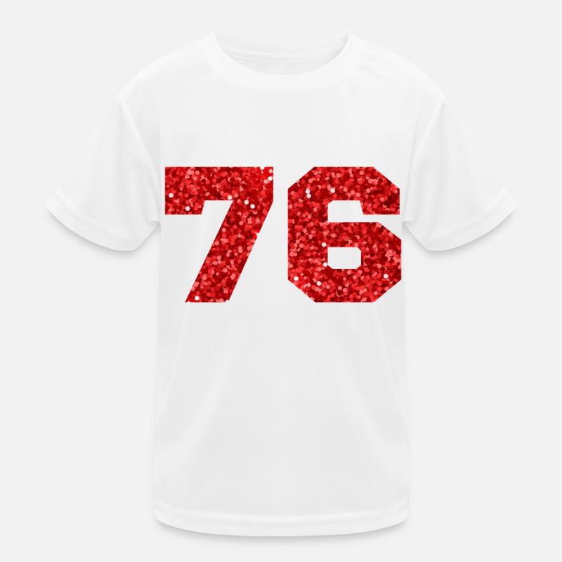 76 Roter Glitzer - 76. Jahrestag Kinder Funktions-T-Shirt