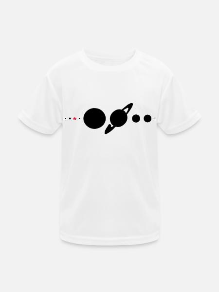 Sonnensystem* - Kinder Funktions-T-Shirt - Weiß - Vorne