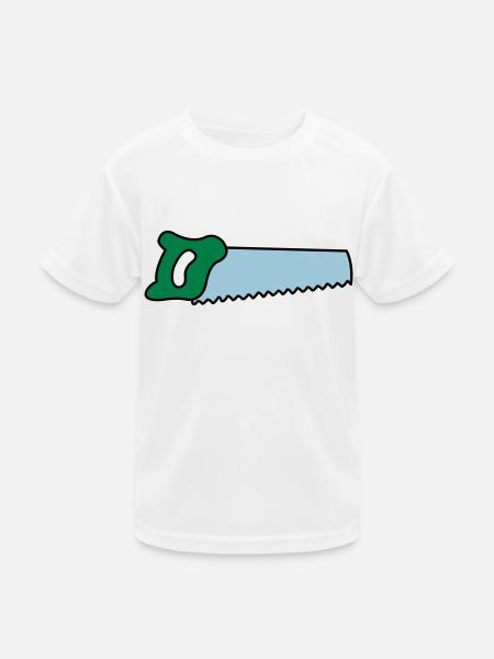 säge - Kinder Funktions-T-Shirt - Weiß - Vorne