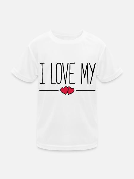 i love my - Kinder Funktions-T-Shirt - Weiß - Vorne