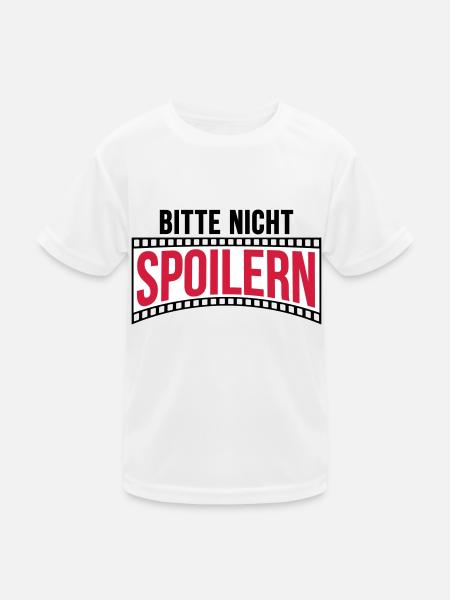 Farben änderbar | Bitte nicht Spoilern - Kinder Funktions-T-Shirt - Weiß - Vorne