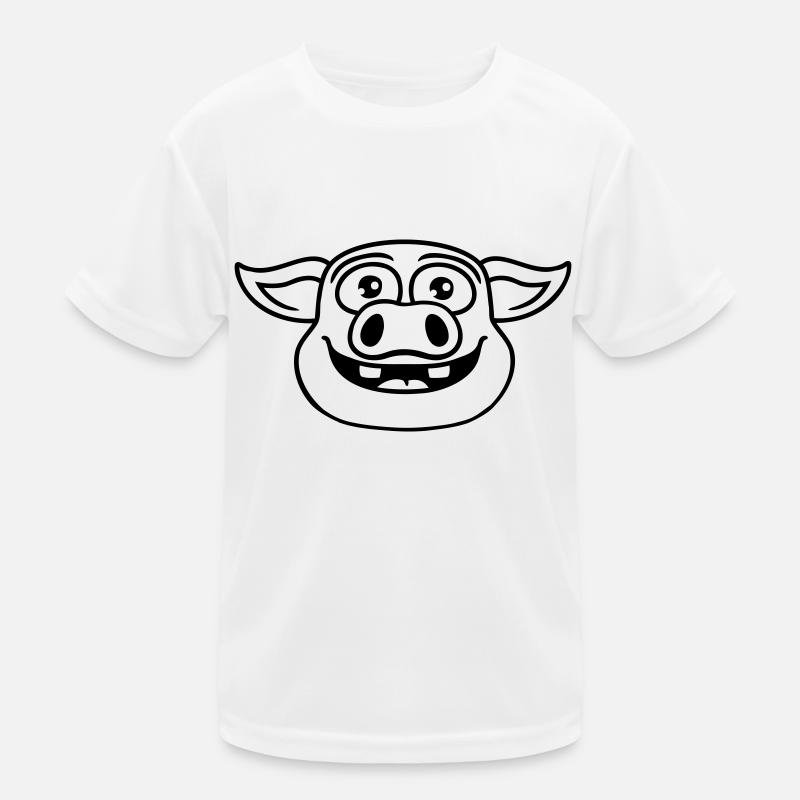 Head Happy Pig Comic Kids Functional T-Shirt
