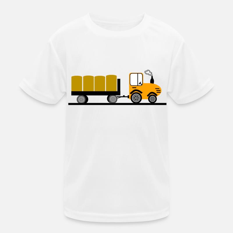 Traktor - Kinder Funktions-T-Shirt - Weiß