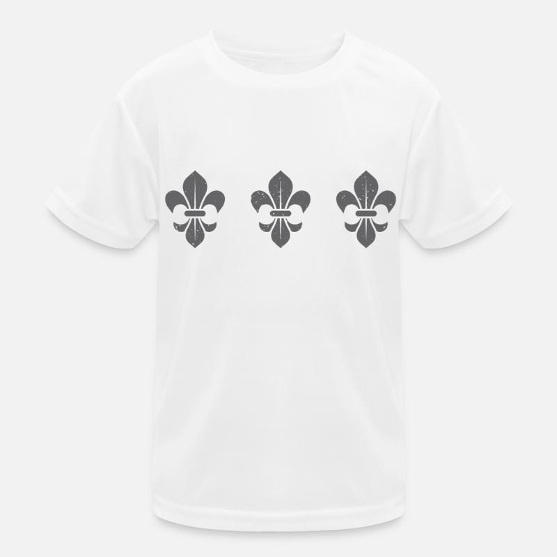 Fleur De Lys / Dunkelgrau Kinder Funktions-T-Shirt