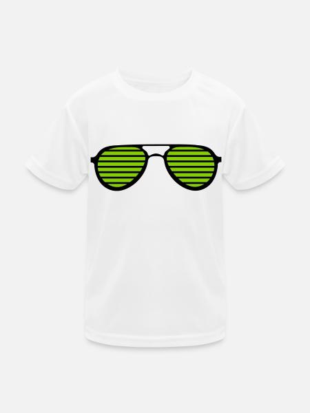 sonnenbrille - Kinder Funktions-T-Shirt - Weiß - Vorne