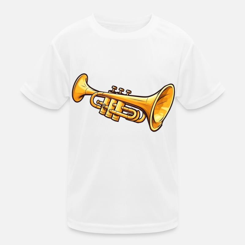 Trumpet in comic style Kids Functional T-Shirt