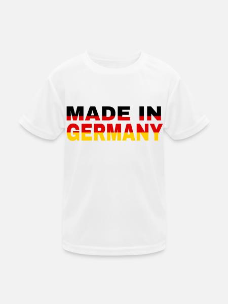 made in Germany - Kinder Funktions-T-Shirt - Weiß - Vorne