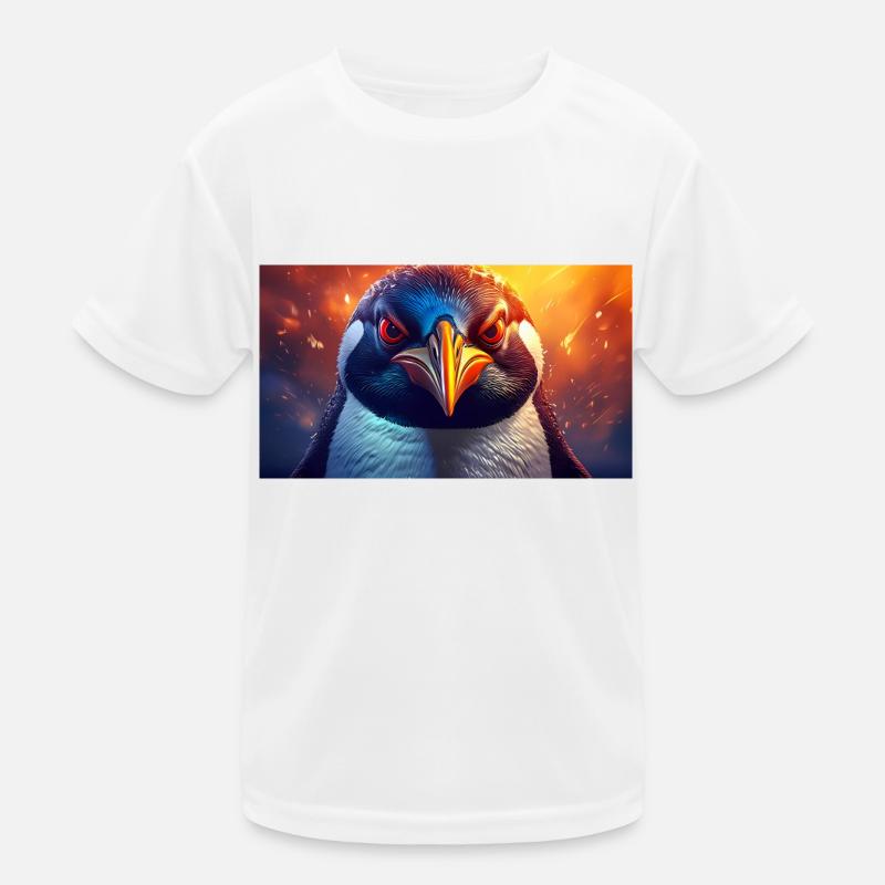 Cute grumpy grouchy animals - penguin Kids Functional T-Shirt