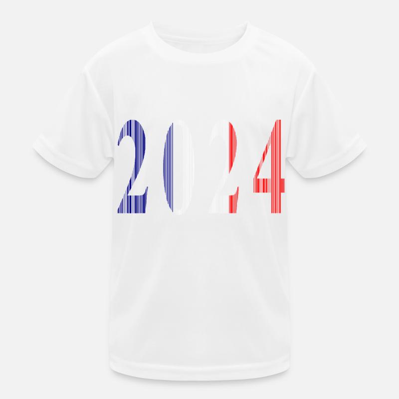 2024 Blue White Red Kids Functional T-Shirt