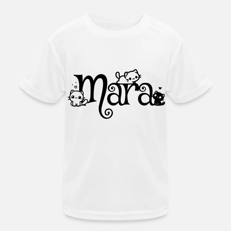 Mara Name Vorname Kätzchenname - Kinder Funktions-T-Shirt - Weiß