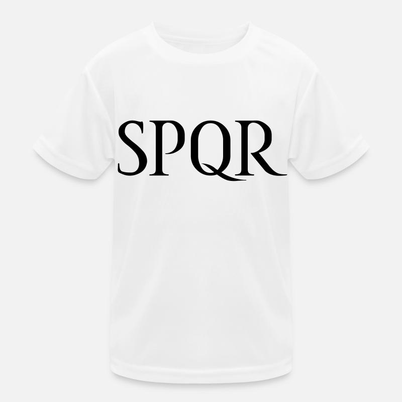 SPQR Lettering Vector Dark Kids Functional T-Shirt