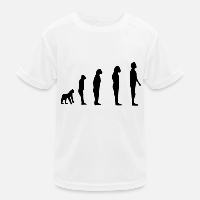 Darwin Evolution - Kinder Funktions-T-Shirt - Weiß