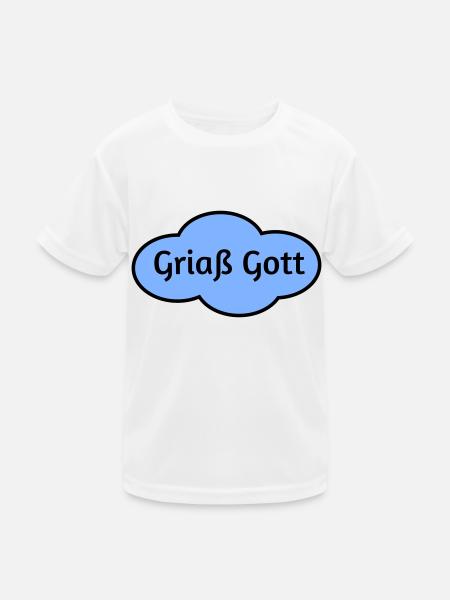 Griaß Gott - Kinder Funktions-T-Shirt - Weiß - Vorne