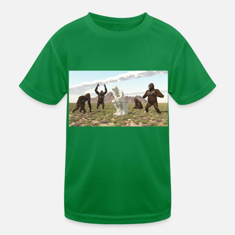 Gorillas mit Denker Skulptur Kinder Funktions-T-Shirt