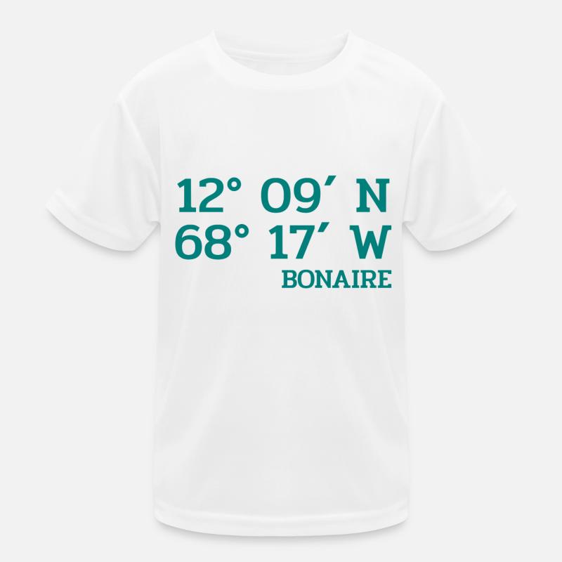 Bonaire Coordinates - Koordinaten - Karibik Kinder Funktions-T-Shirt