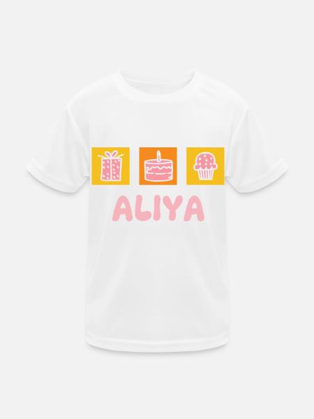Aliya as a first name - Kids Functional T-Shirt - white - Front