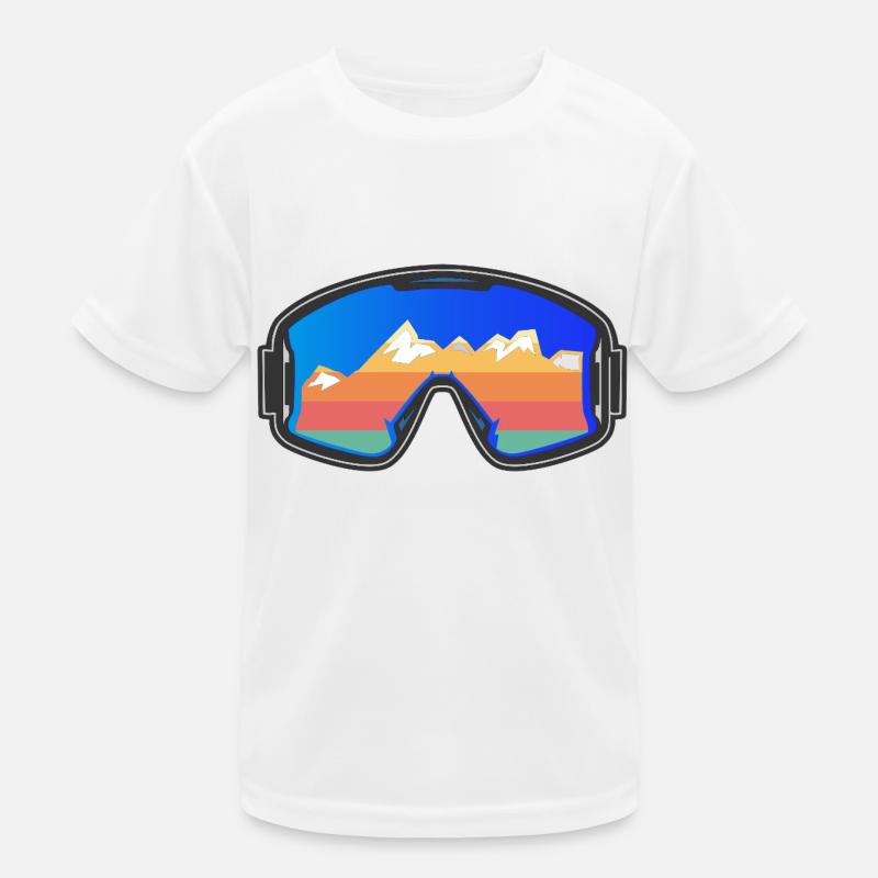 Ski Goggles Skier Vintage Design Dark Kids Functional T-Shirt