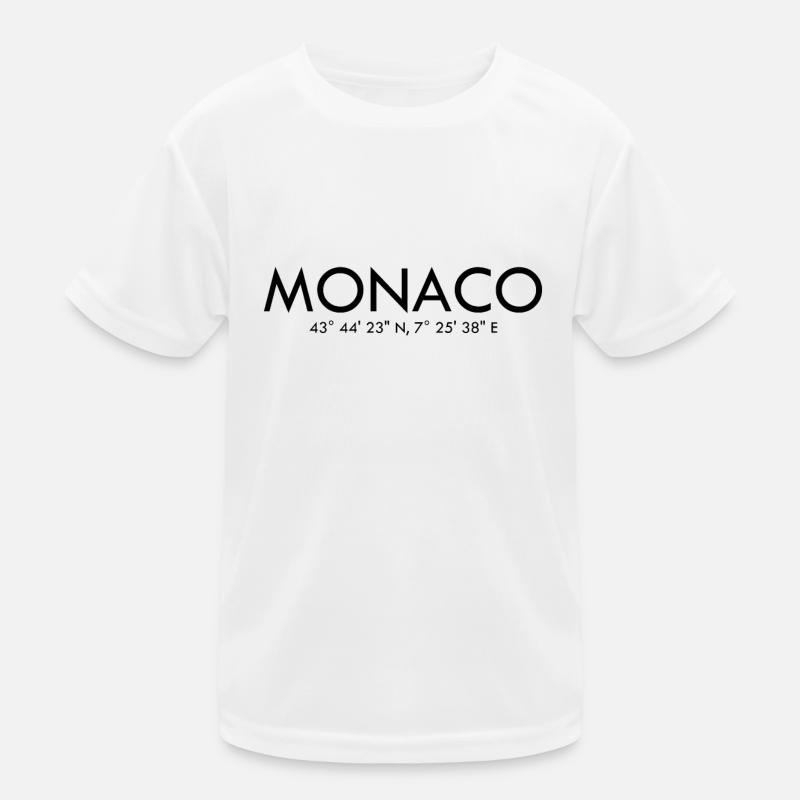 Monaco - Coordinates - Latitude - Longitude Kids Functional T-Shirt