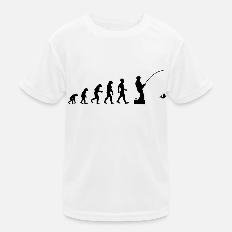 Evolution fischen Angler Kinder Funktions-T-Shirt