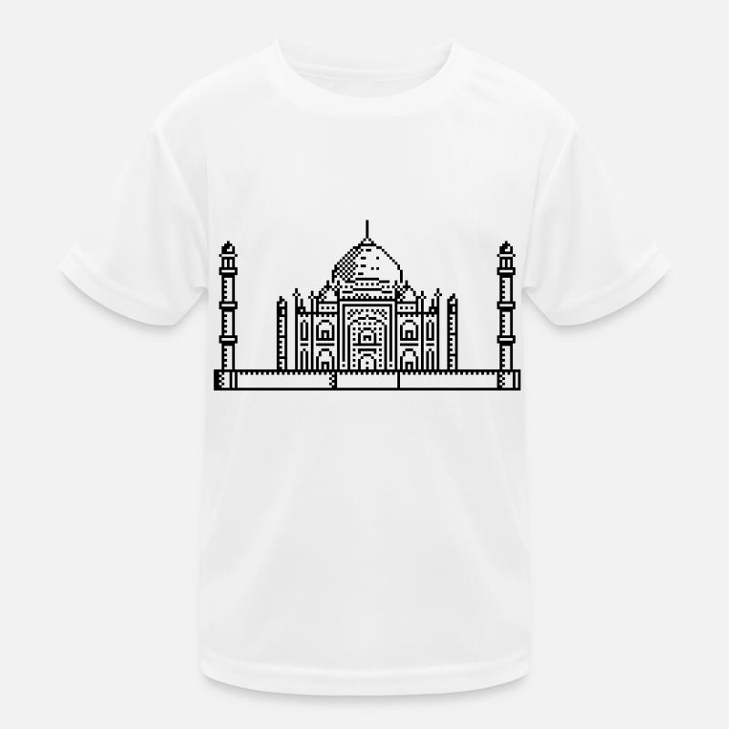 1Bit Pixel Taj Mahal - Kids Functional T-Shirt - white