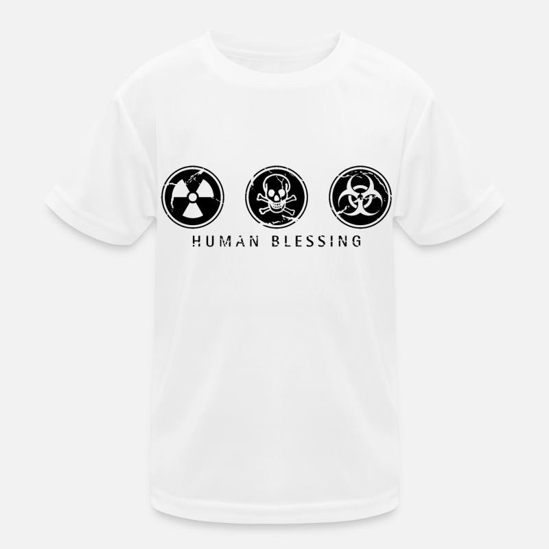Human Blessing - Schwarz Kinder Funktions-T-Shirt