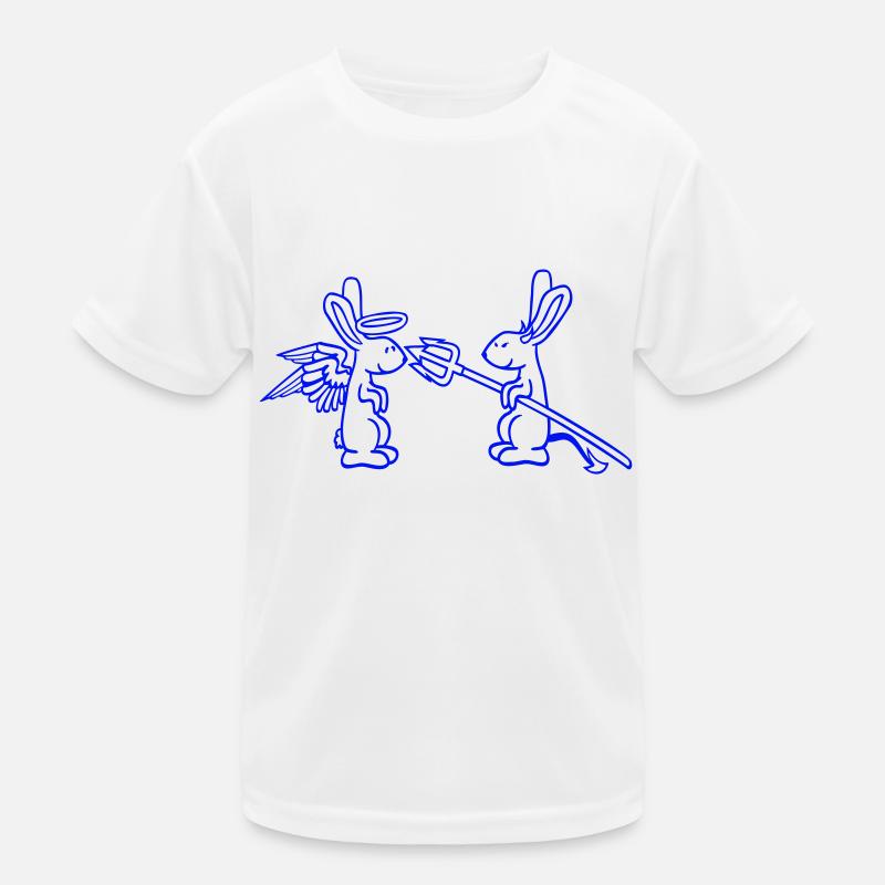 Rabbit Angel Conscience Devil Demon Evil Satan Hell Kids Functional T-Shirt