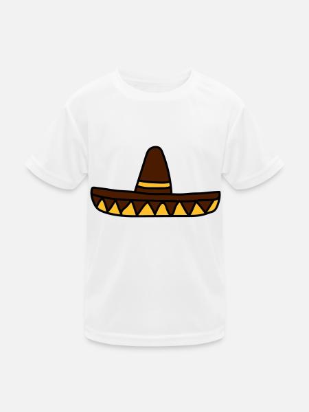 sombrero mexikaner lustig suedamerika siesta spani - Kinder Funktions-T-Shirt - Weiß - Vorne