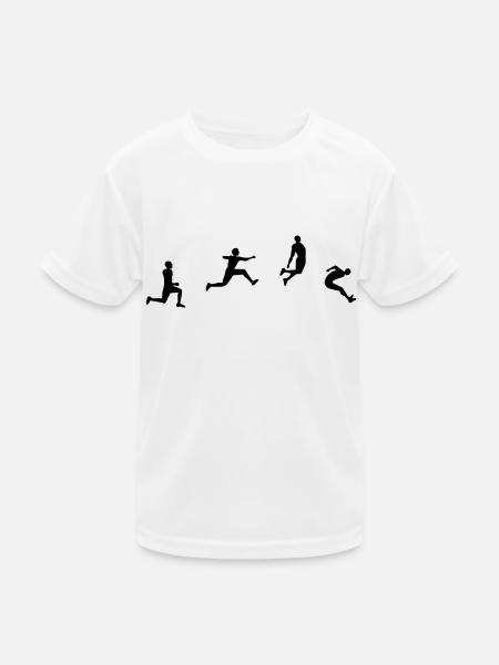 saut en longueur - T-shirt sport Enfant - blanc - Devant