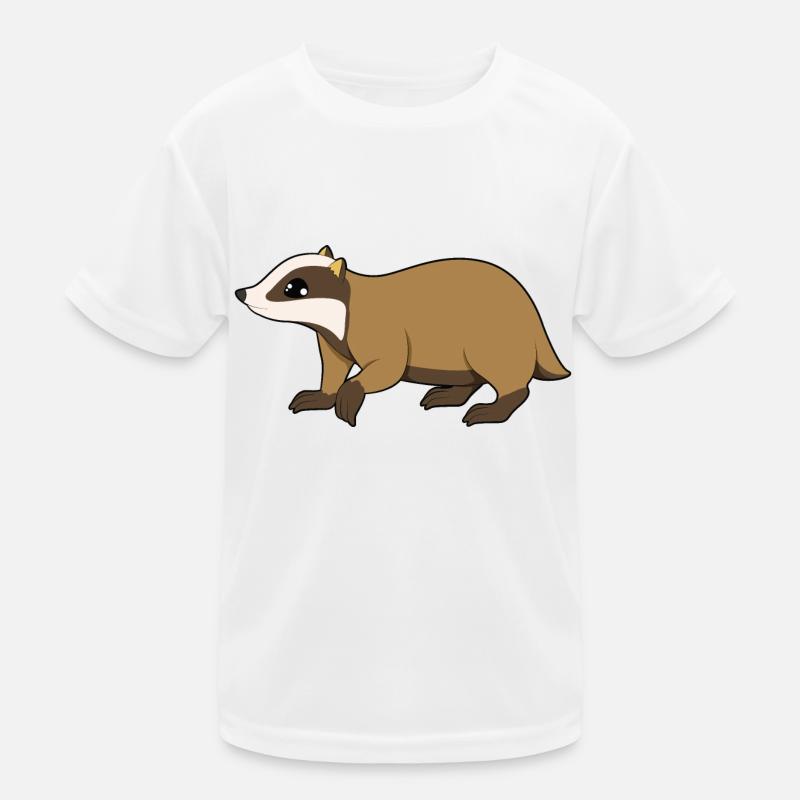 Dachs - Kinder Funktions-T-Shirt - Weiß
