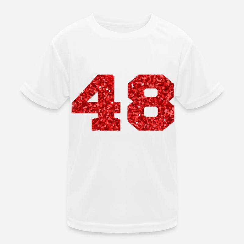 Numéro 48 paillettes rouge - 48e anniversaire T-shirt sport Enfant
