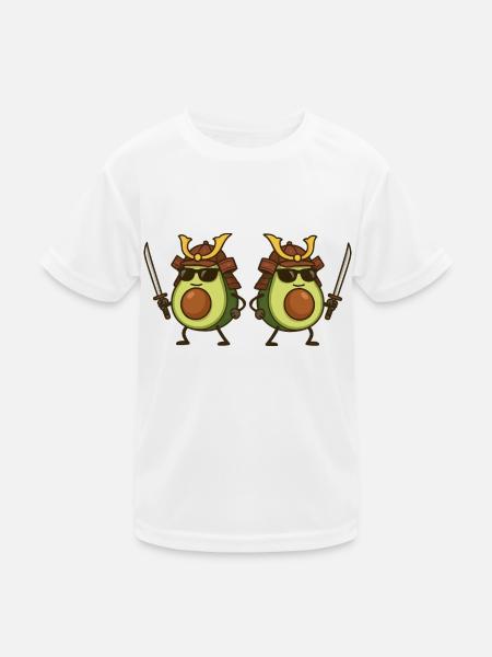 Avocado Samurai 2 - Kids Functional T-Shirt - white - Front