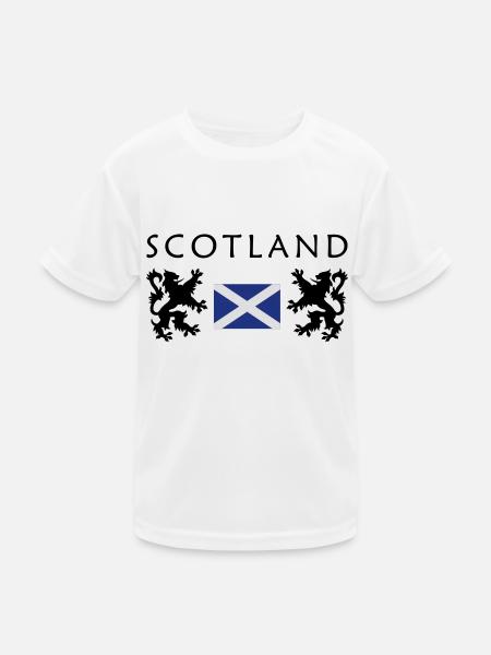 Scotland-Flag - Kinder Funktions-T-Shirt - Weiß - Vorne
