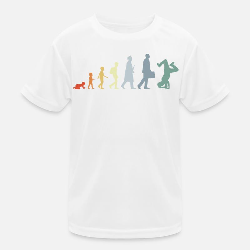 Vintage Breakdancer Evolution - Kinder Funktions-T-Shirt - Weiß