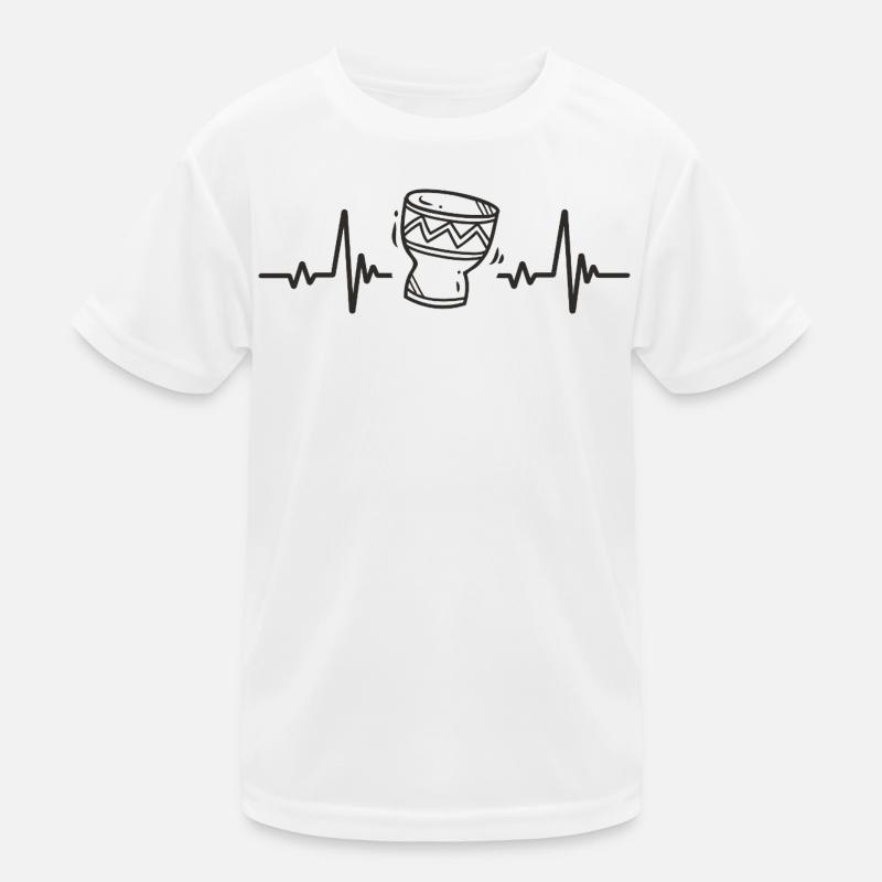 Djembe African Percussion Rhythm Music Heart Kids Functional T-Shirt