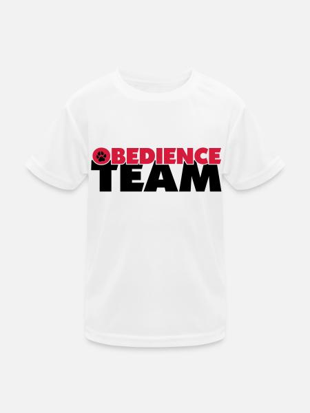 obedienceteam4 - Kinder Funktions-T-Shirt - Weiß - Vorne
